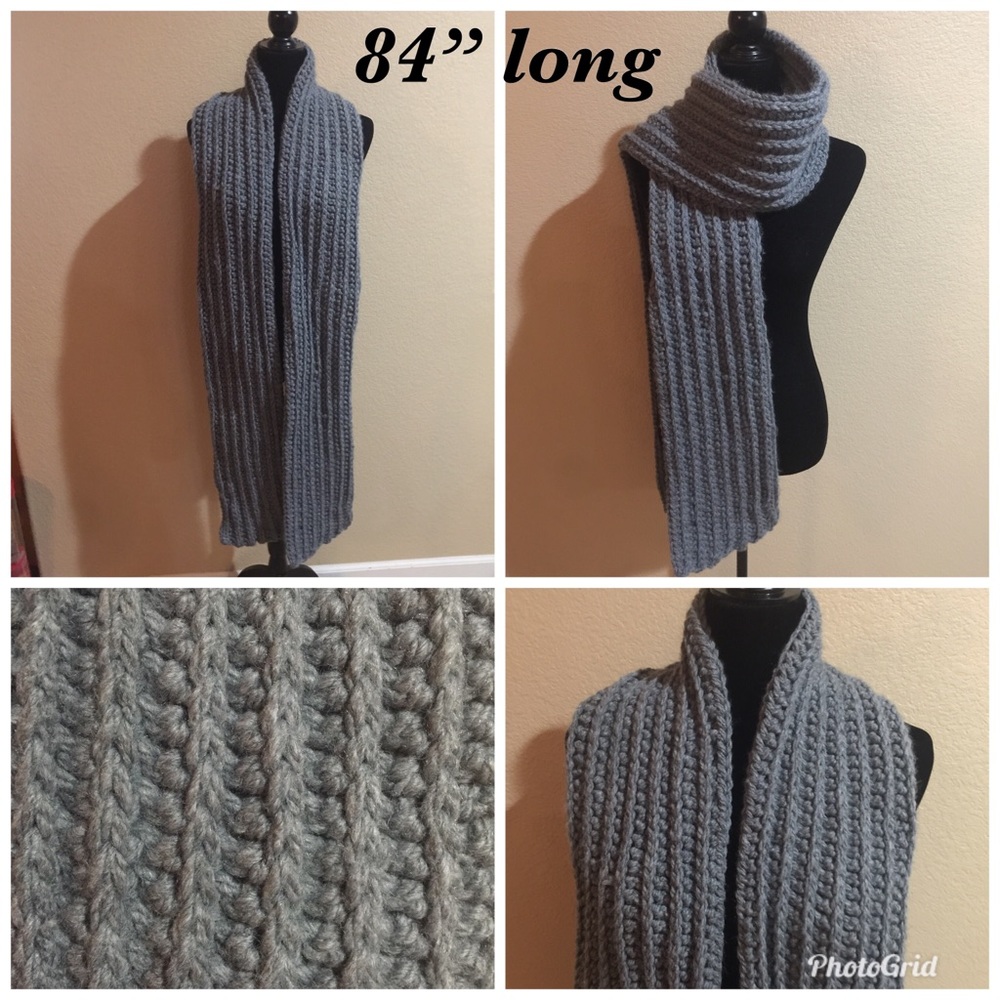 Hand made gray scarf